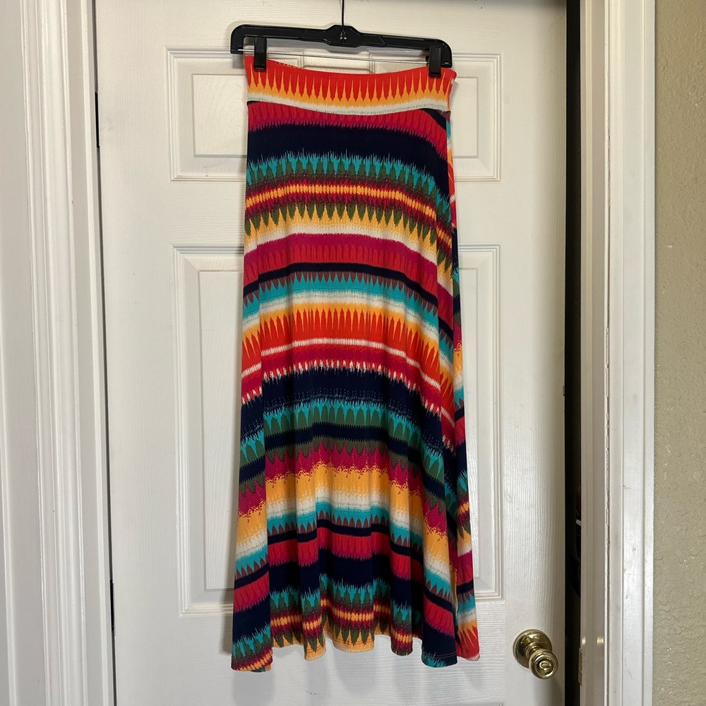 Veronica M Multicolor Striped Maxi Skirt